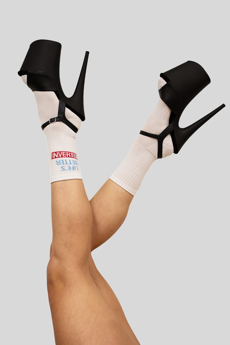 Pole Junkie Inverted Socks - White