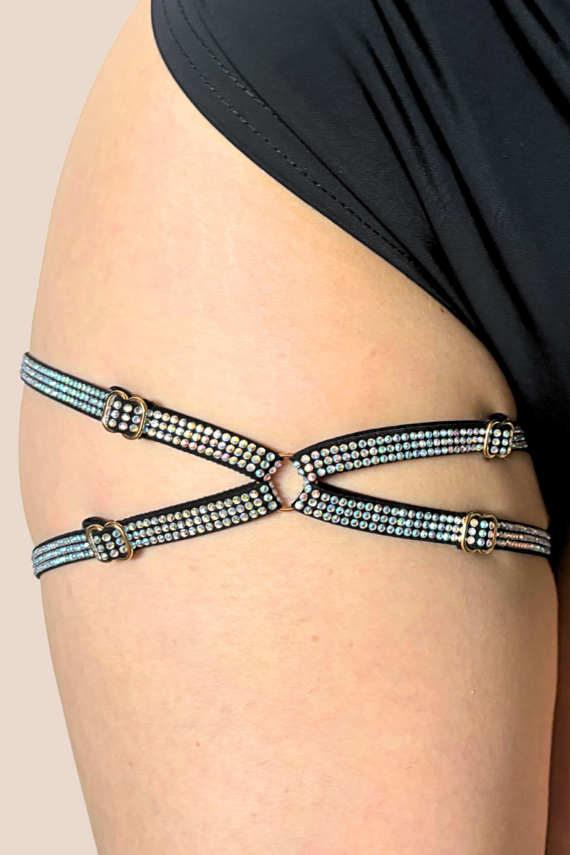 Lunalae Diamante Leg Garter - Silver
