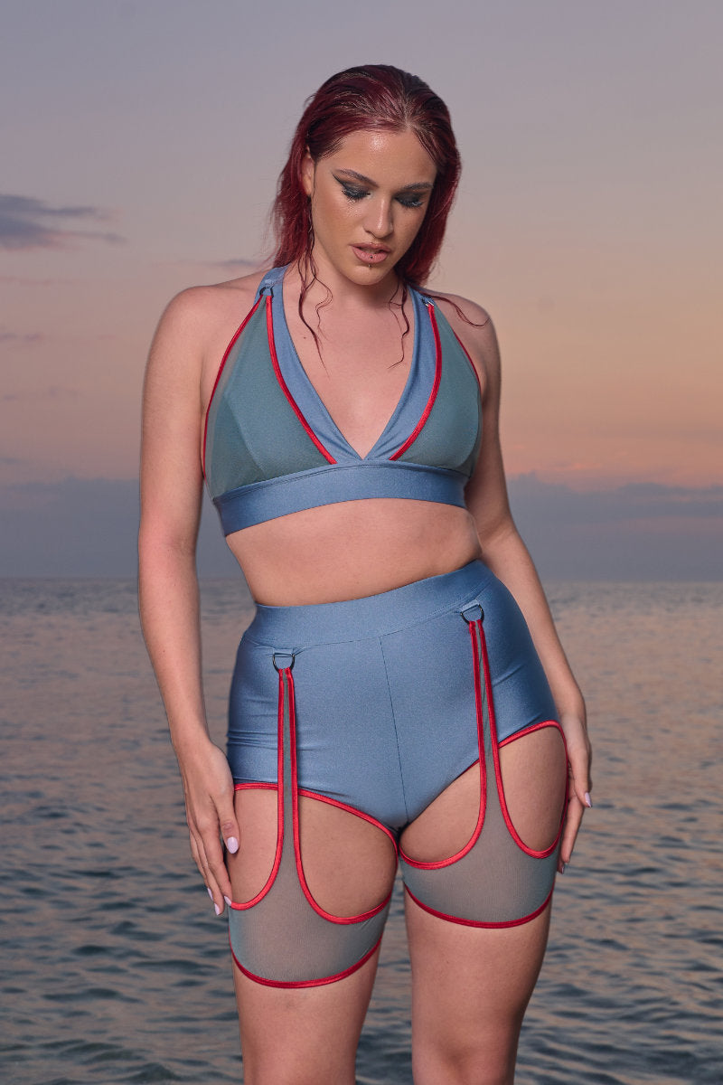 HotCakes Polewear Thetis Bottoms - Marine Blue & Red-Hot Cakes-Pole Junkie