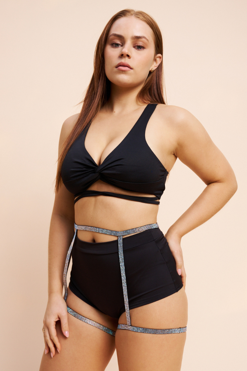 Lunalae Luxe Diamante Garter Belt - Silver