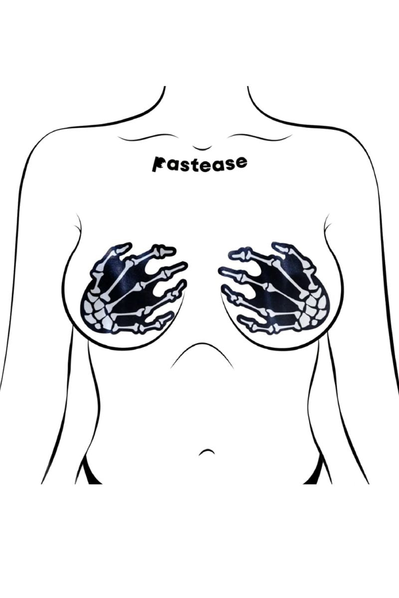 Pastease Boney Hands Nipple Pasties - Skeleton-Pastease-Pole Junkie