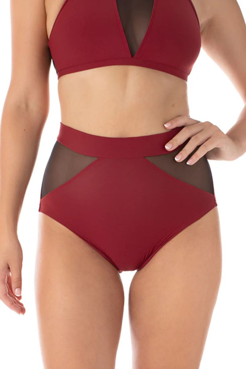 Dragonfly Monica Mesh Shorts - Burgundy