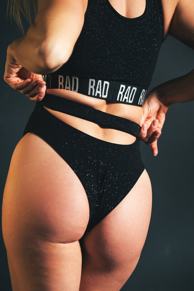 RAD Bahari Shorts - Black Glitter