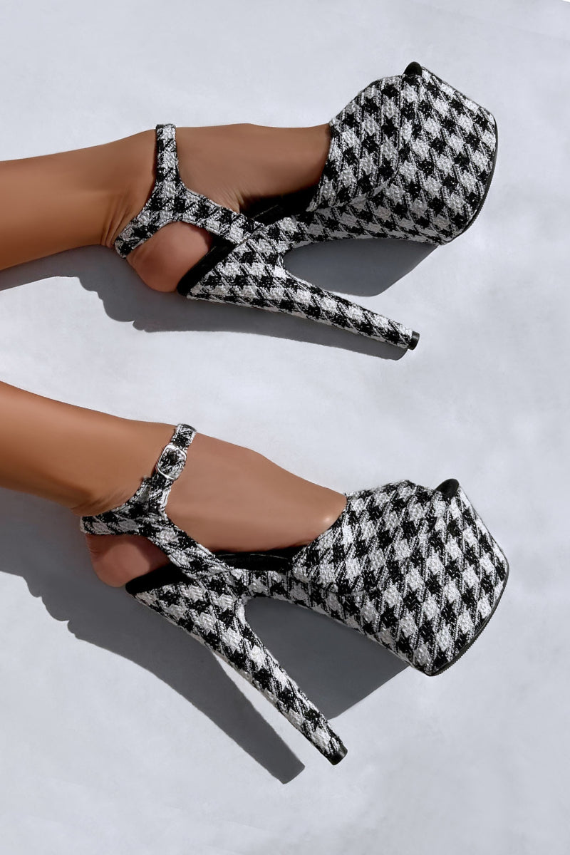 Hella Heels 7inch Stilettos - Houndstooth