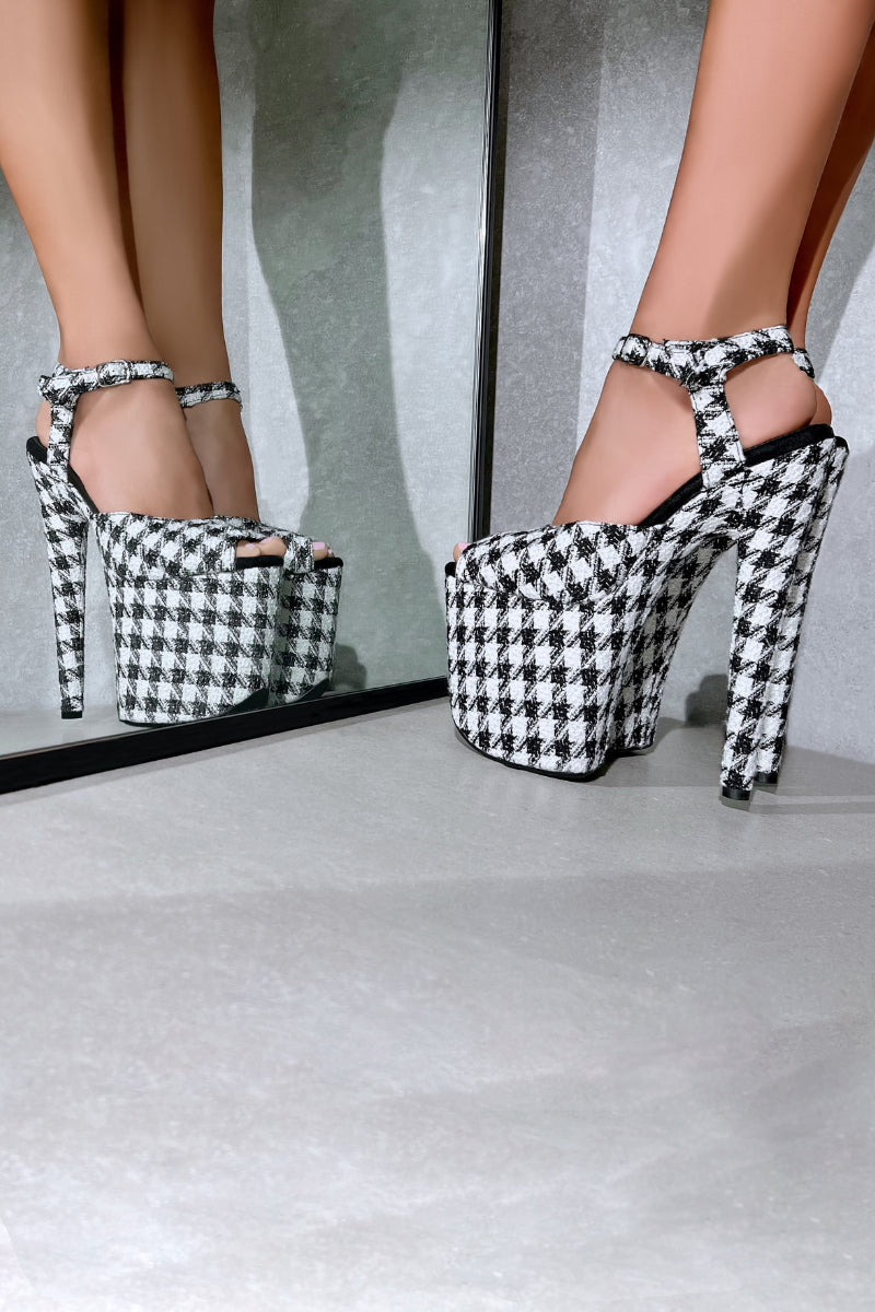 Hella Heels 8inch Stilettos - Houndstooth