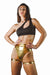 Pole Addict High Waist Garter Shorts - Metallic Gold-Pole Addict-Pole Junkie