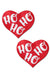 Pastease Ho Ho Ho Hearts Nipple Pasties - Red/White-Pastease-Pole Junkie