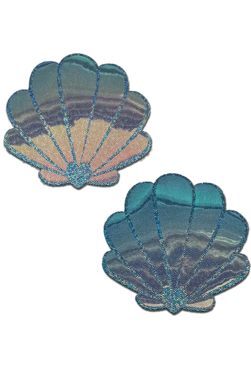 Pastease Seashell Opalescent  Nipple Pasties - Seafoam Blue