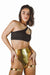 Pole Addict High Waist Garter Shorts - Metallic Gold-Pole Addict-Pole Junkie