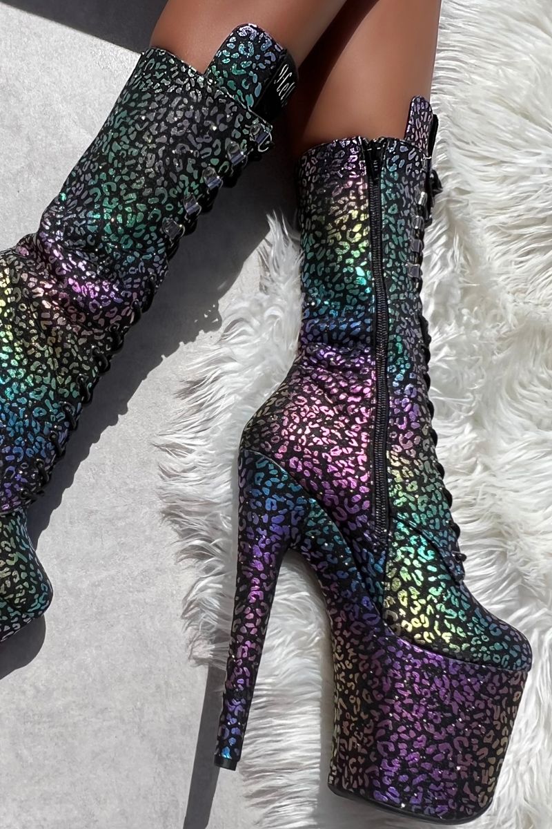 Black iridescent heels deals