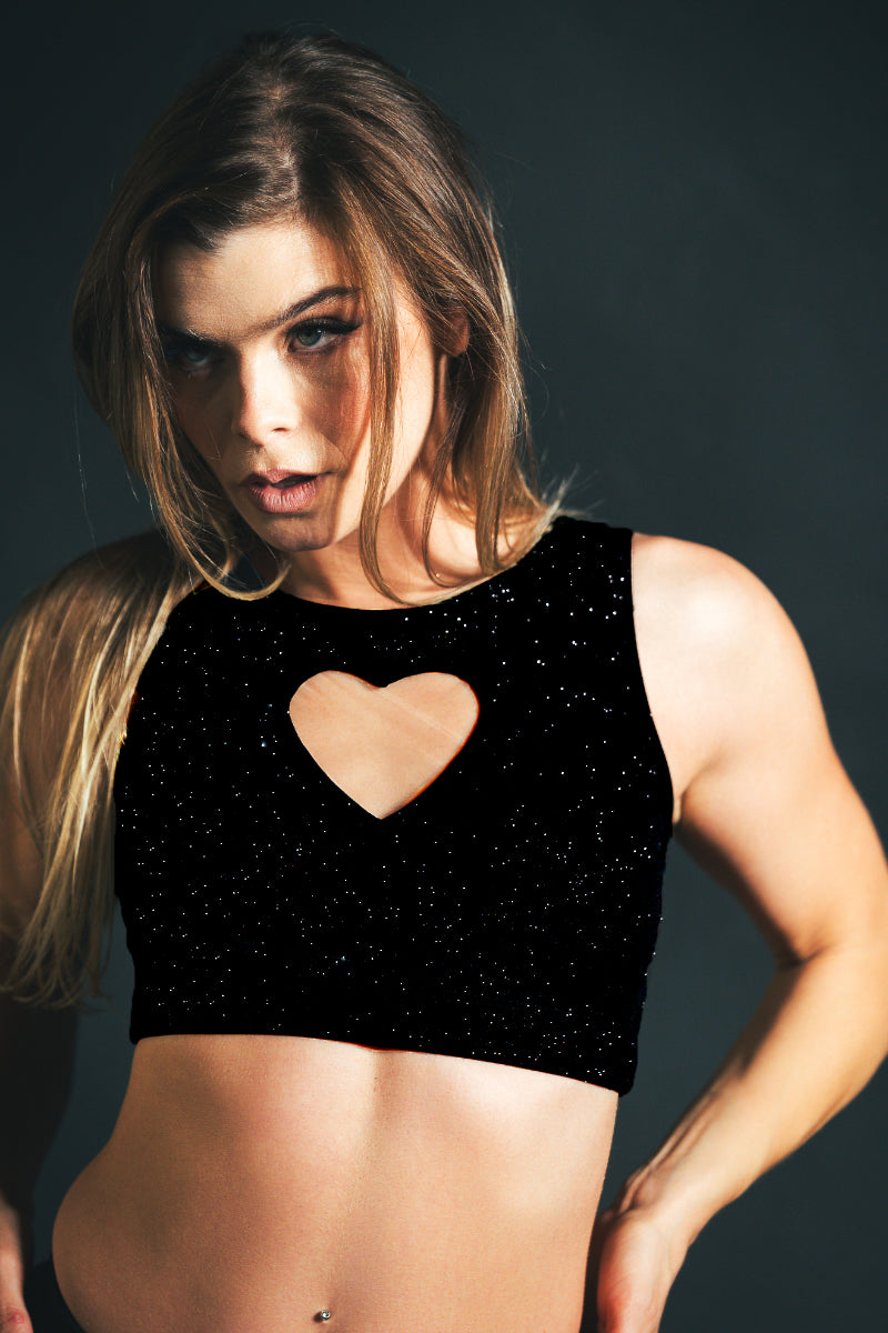 RAD Love Top - Black Glitter