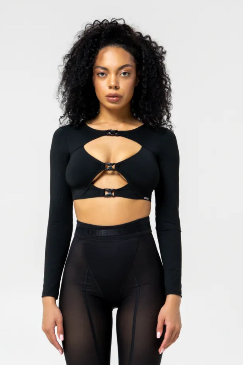 Queen Long Sleeve Top – Black Rush