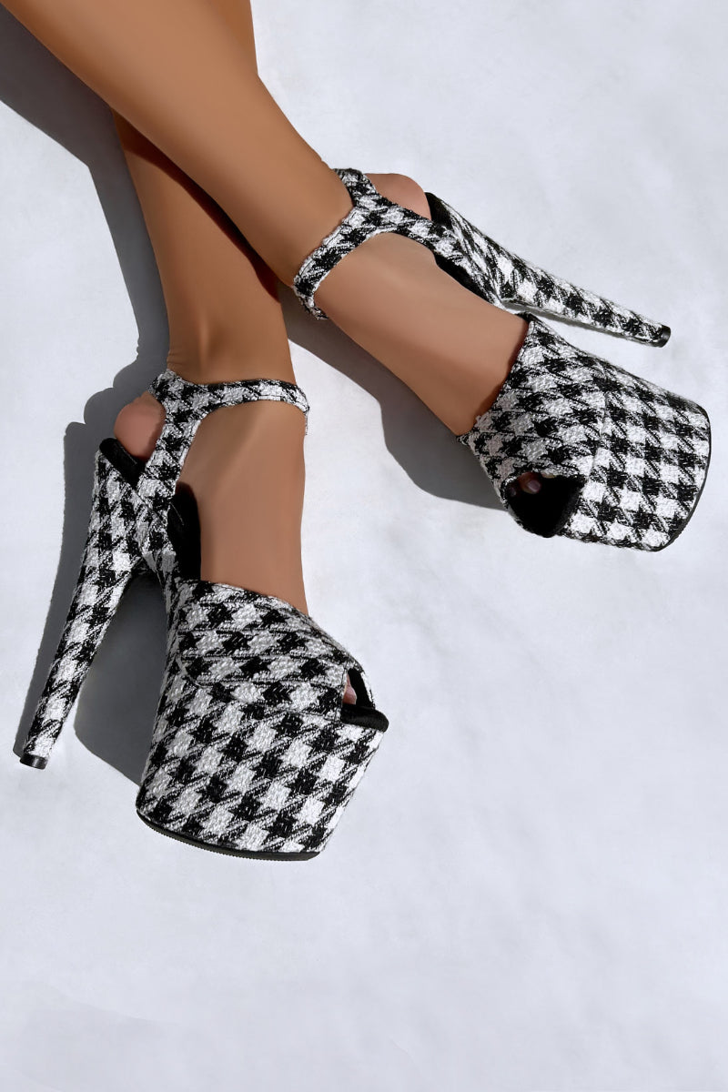 Hella Heels 7inch Stilettos - Houndstooth