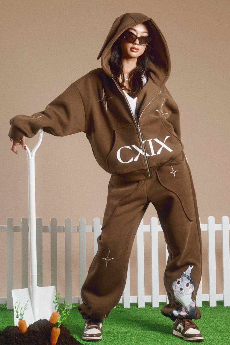 CXIX Creatures In The Club: Blessed Bunz Sweatpants - Chocolate