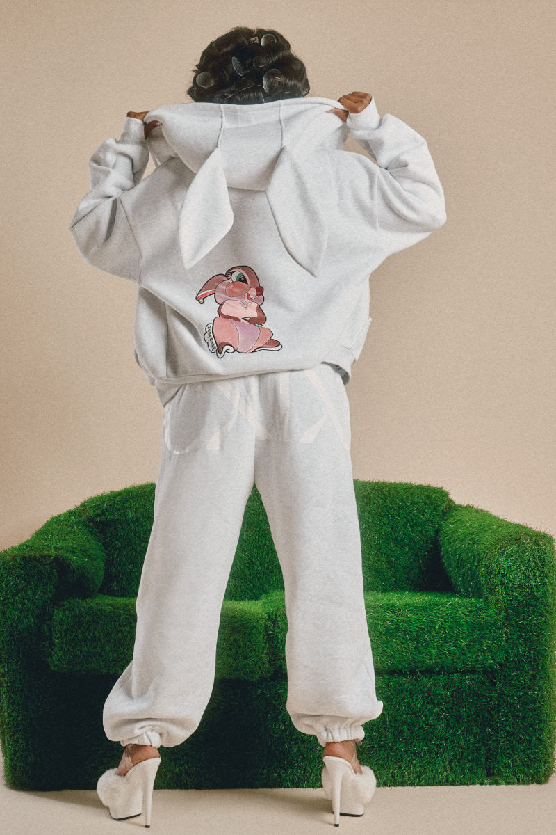 CXIX Creatures In The Club: Blessed Bunz Sweatpants - Mist Grey/White