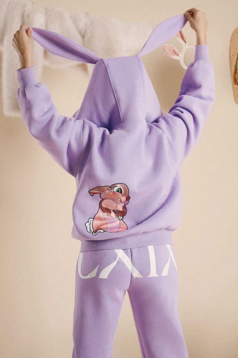 CXIX Creatures in the Club: Honey Bunz Zip Hoodie - Purple