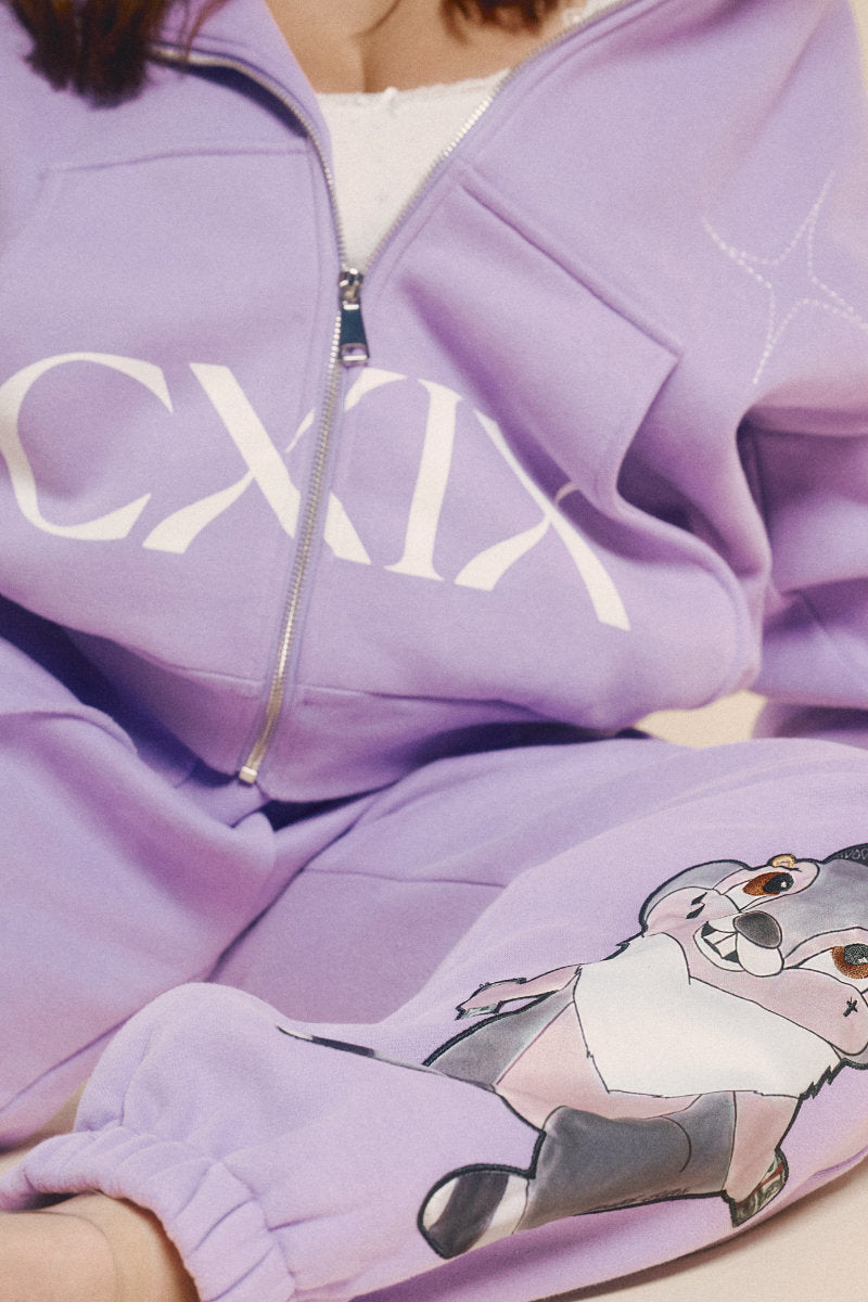 CXIX Creatures in the Club: Honey Bunz Zip Hoodie - Purple
