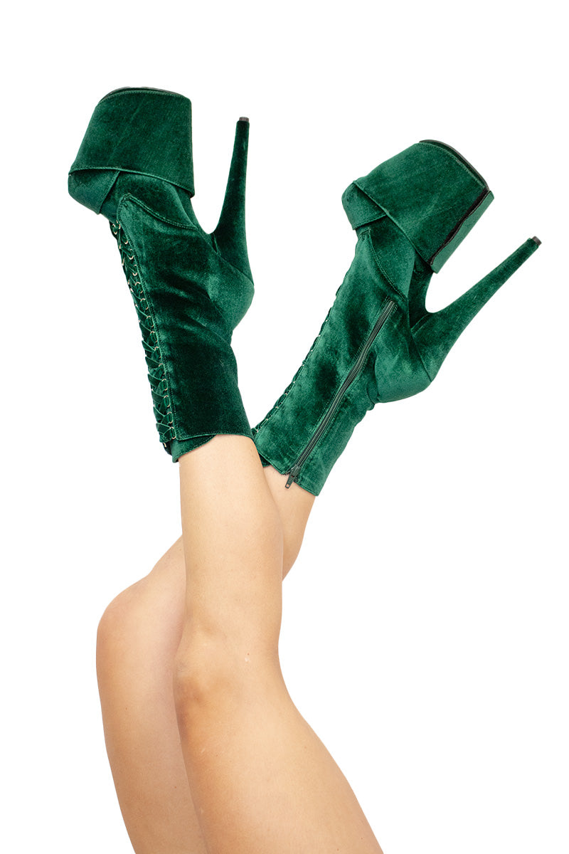 Emerald green thigh high boots on sale