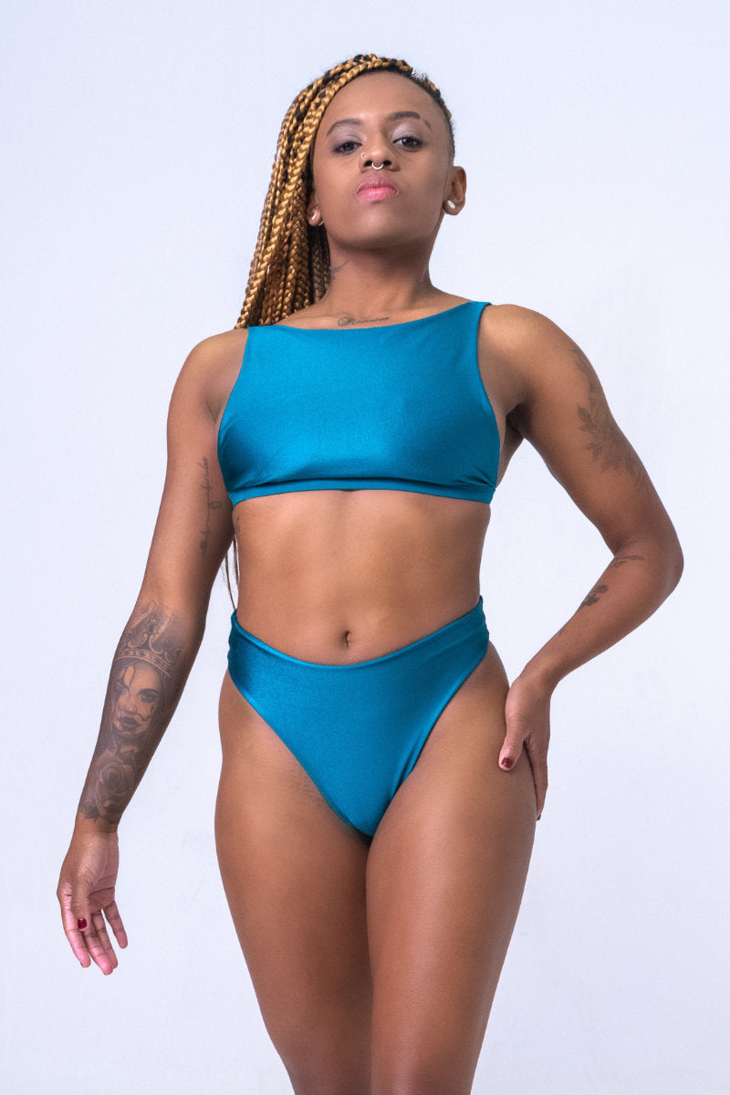 Sorte Serpent Bottoms - Teal-Sorte-Pole Junkie