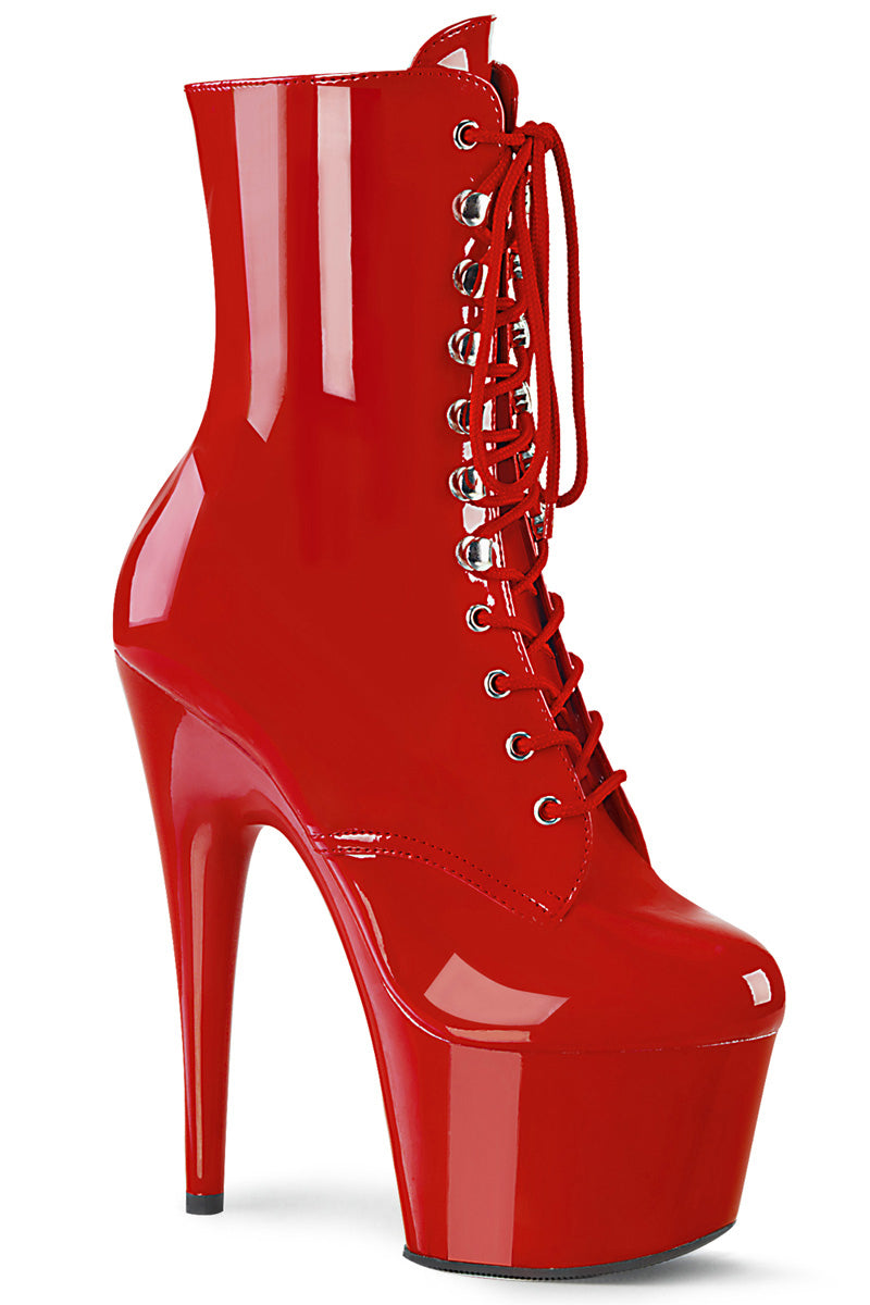 Pleaser USA Adore 1020 7inch Pleaser Boots Patent Red Pole Junkie