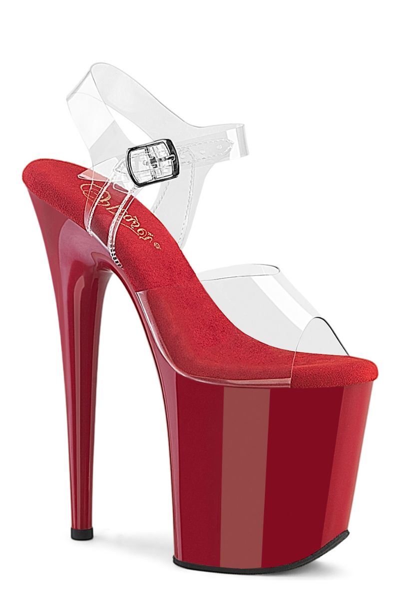 Shops pleaser red heels