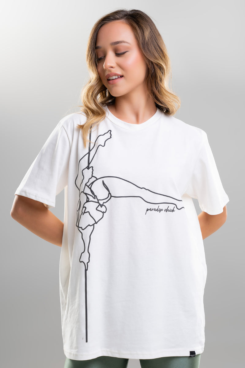 Paradise Chick Supreme Poledancer T-shirt - White