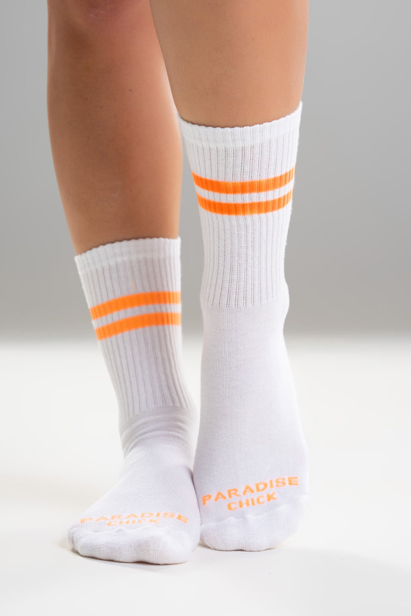 Paradise Chick Supreme Pole Dance Socks - Neon Orange