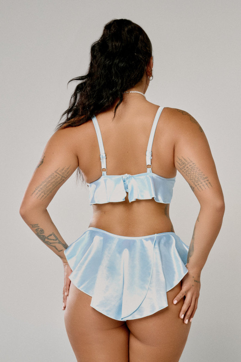 CXIX X HOAH Pillowtalk Ballerina Skirt - Blue Satin