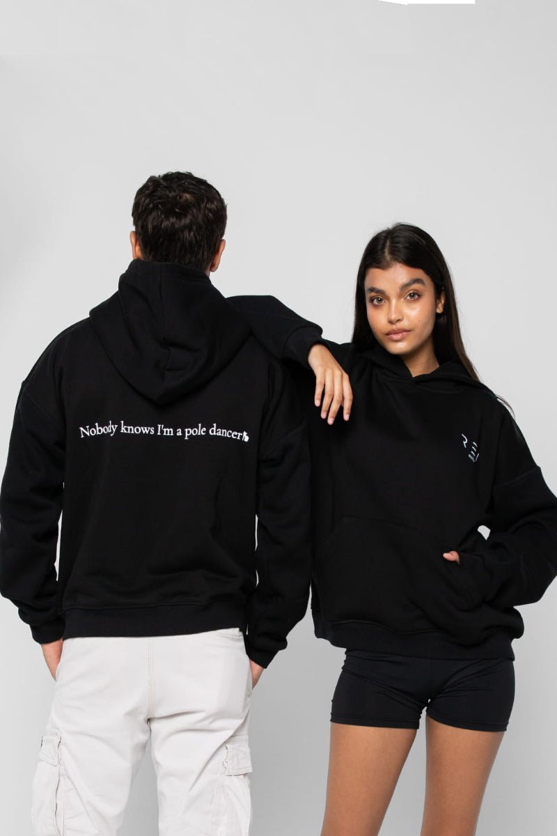 REV ACTIV Nobody Knows I’m A Pole Dancer Premium Hoodie - Black