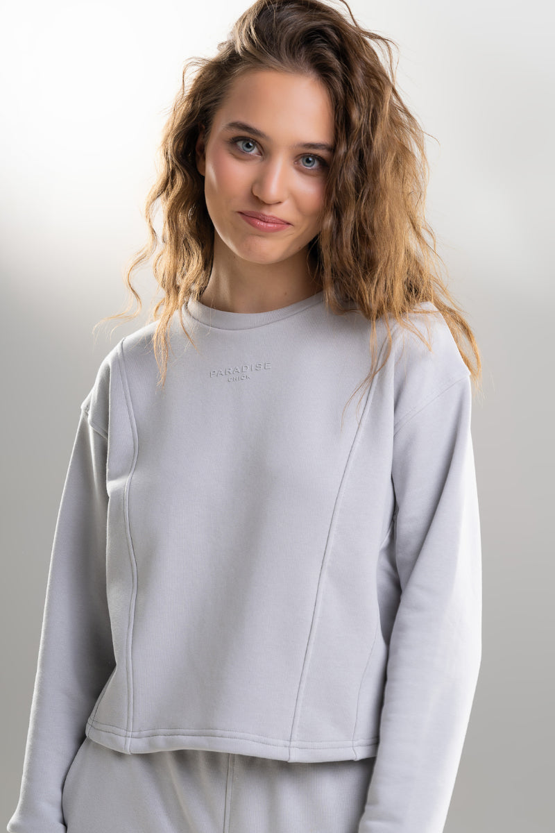 Paradise Chick Supreme Logo Sweater - Light Grey