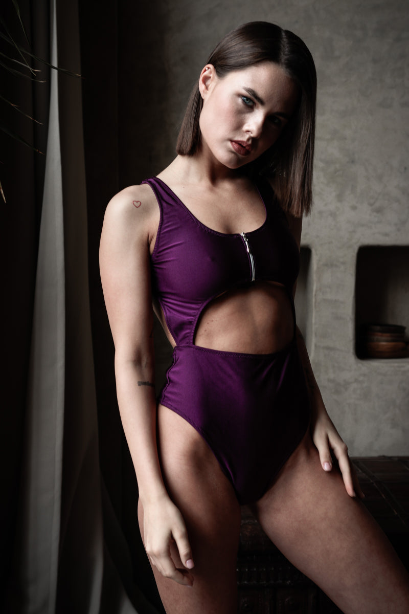 Shark Polewear Lolita Bodysuit - Plum · Pole Junkie