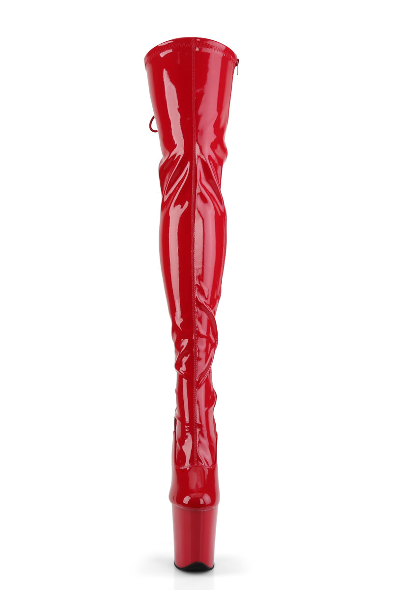 Pleaser red store thigh high boots