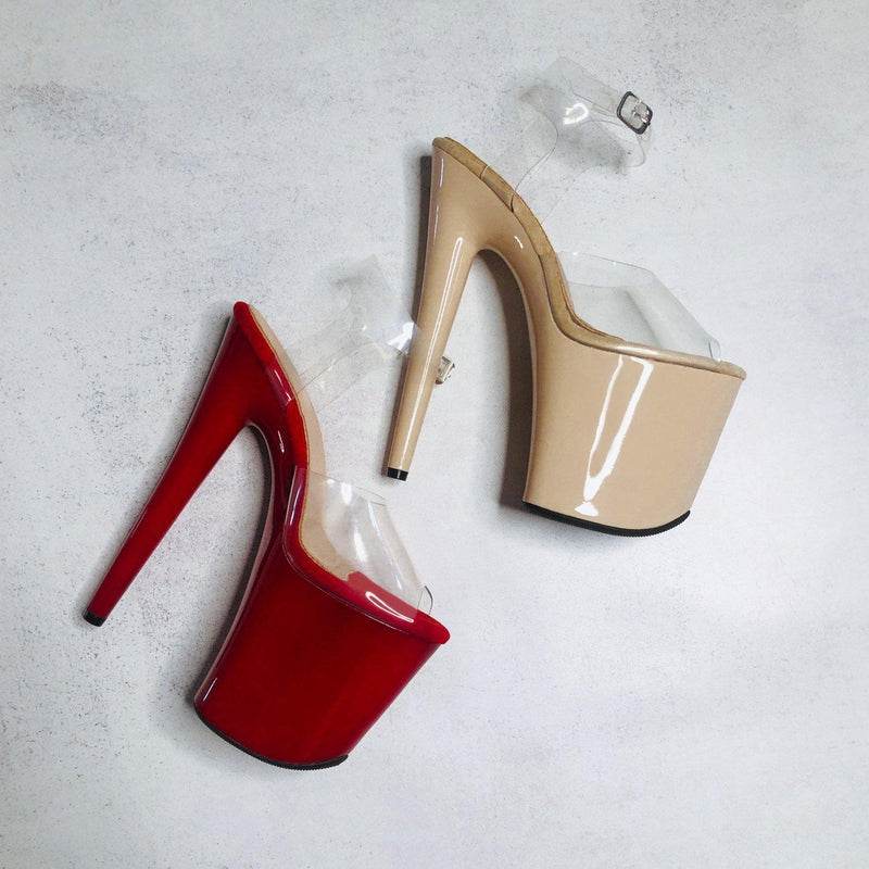 Red 2024 platform stilettos