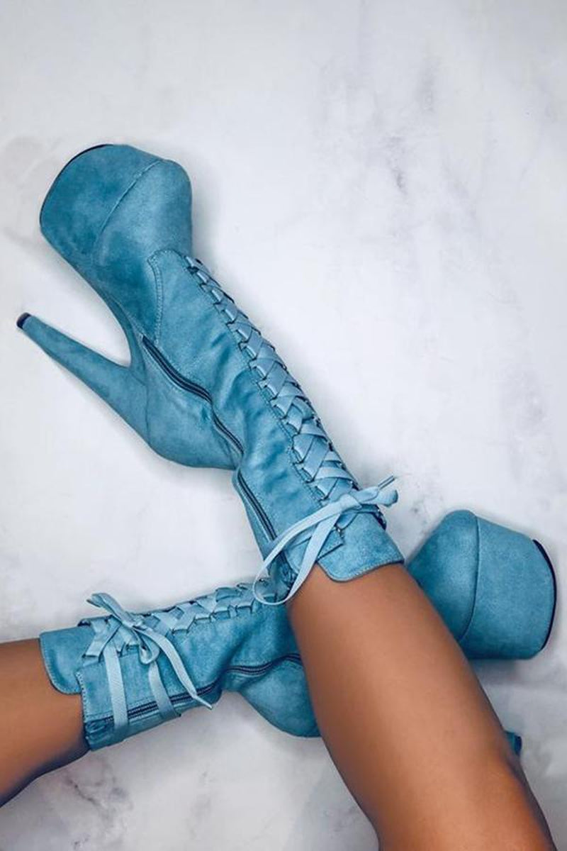 Baby blue hotsell ankle boots