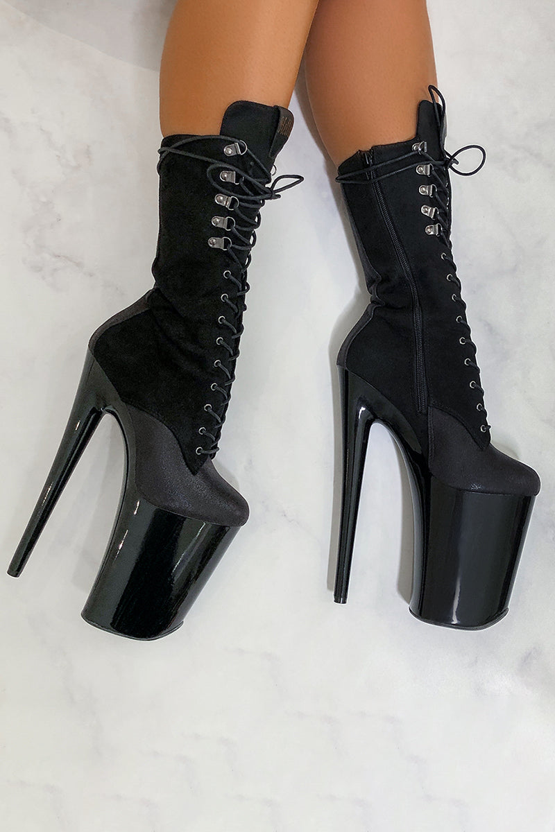 Summer 9 inch ultra high heel model shoes, black slim heel strap buckle, 23  cm sexy stage show banquet nightclub sandals - AliExpress