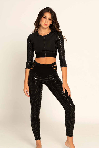 Kiara Sticky Grip Recycled Black Leopard Bodysuit – PoleActive