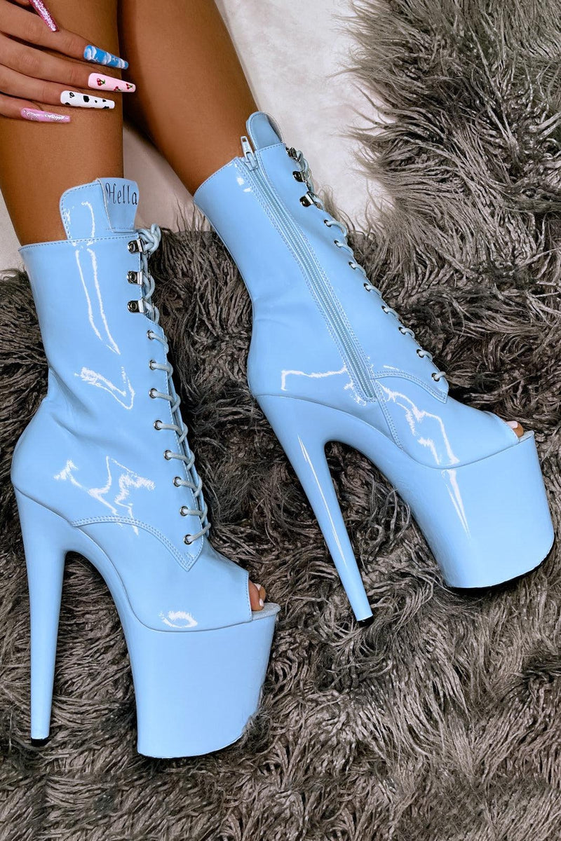 Light blue store open toe heels