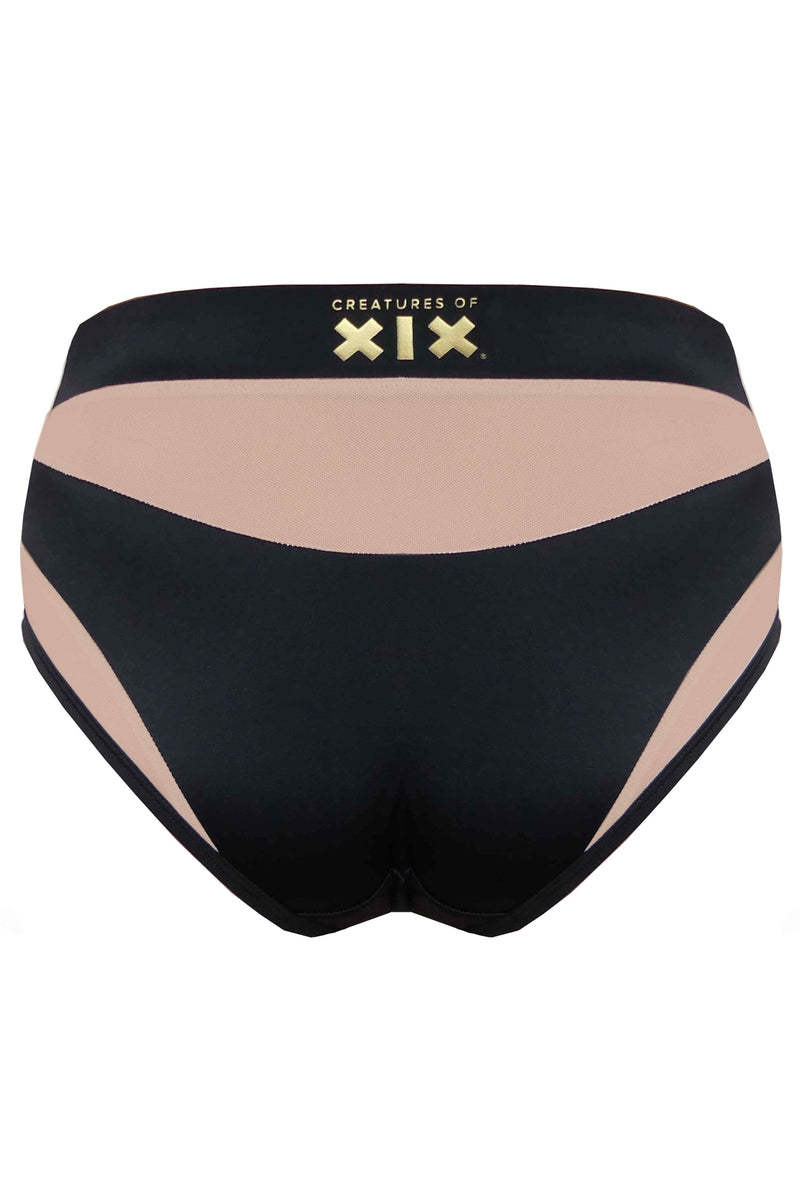 CXIX I S I S High Waisted Bottoms - Black with Sand Mesh-Creatures of XIX-Pole Junkie