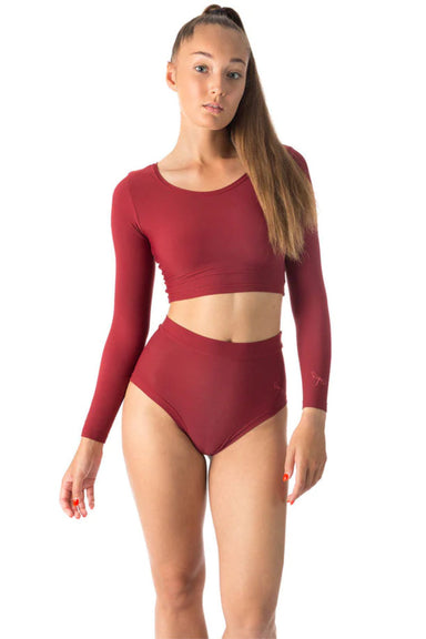 Dragonfly Lola High-Waisted Shorts - Burgundy-Dragonfly-Pole Junkie