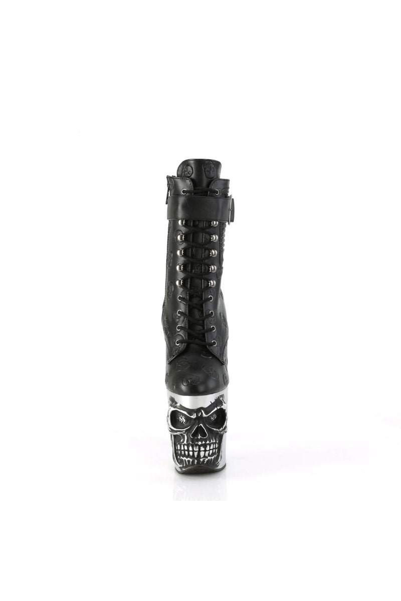 Pleaser USA Rapture-1020STR-02 8inch Pleaser Boots - Matte Black/Silver-Pleaser USA-Pole Junkie